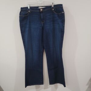 Levis Womens Jeans Size 20W 580 Bootcut Blue Denim Pants Whiskered